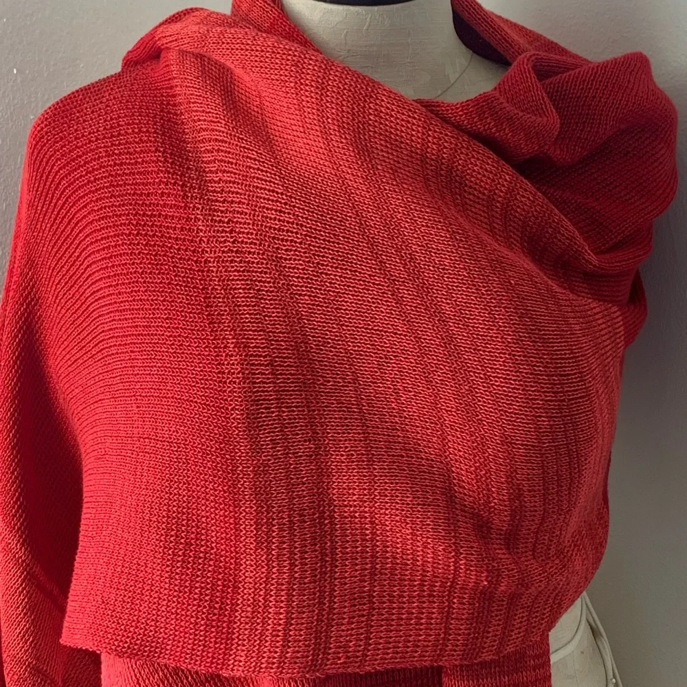 Handmade Long Chale Scarf - Red and beautifully crafted - Picture 2 of 4